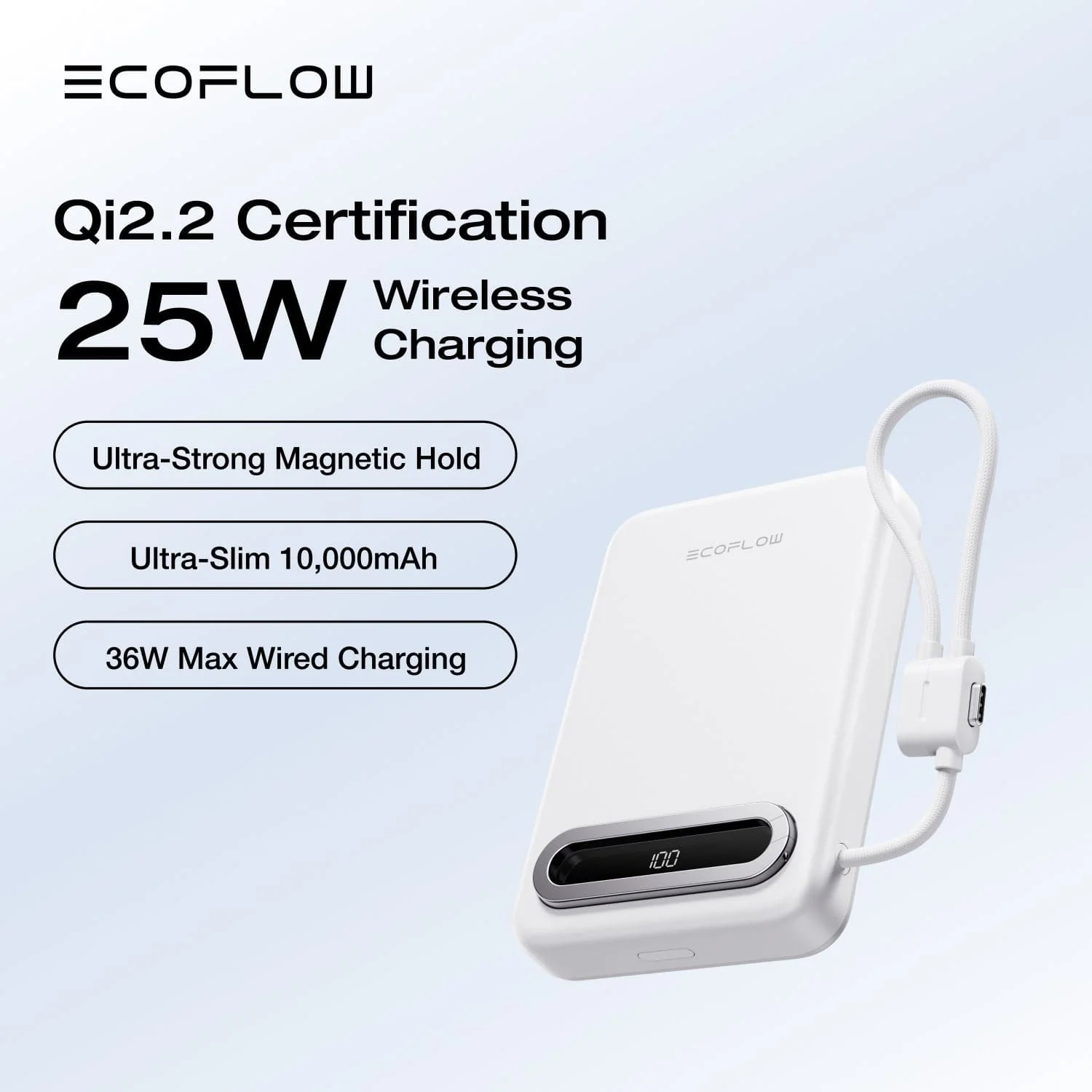 EcoFlow RAPID Mag Qi2.2 Magnetic Power Bank (10,000mAh, 25W, Built-in USB-C Cable) - Image 5